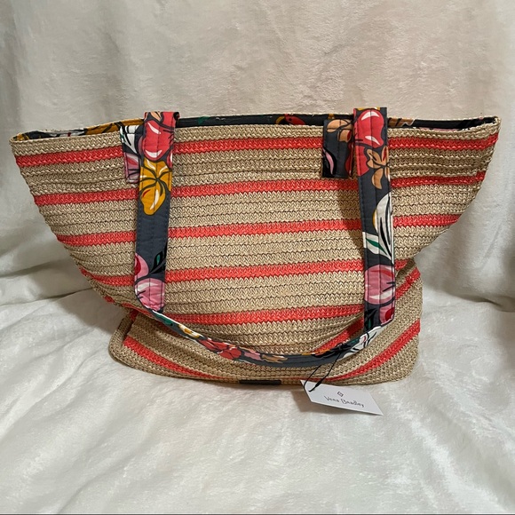 NWT Straw Beach Tote Bag - Coastal Paradise - Picture 2 of 4